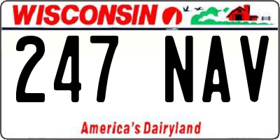 WI license plate 247NAV
