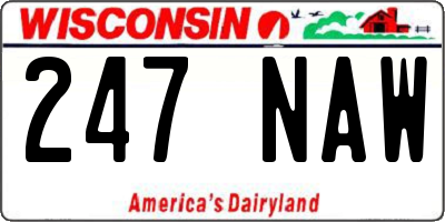 WI license plate 247NAW