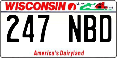 WI license plate 247NBD