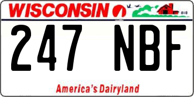 WI license plate 247NBF