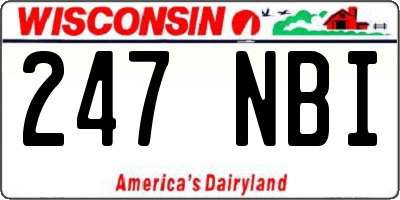 WI license plate 247NBI