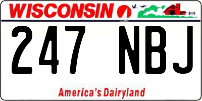 WI license plate 247NBJ