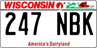 WI license plate 247NBK