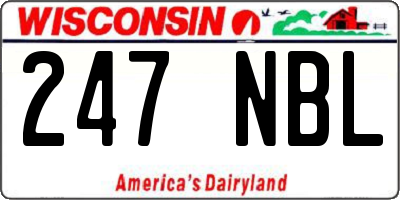 WI license plate 247NBL