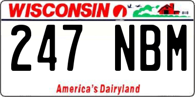 WI license plate 247NBM