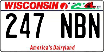 WI license plate 247NBN