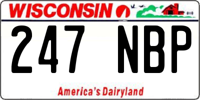 WI license plate 247NBP