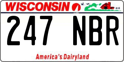 WI license plate 247NBR