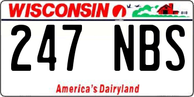 WI license plate 247NBS