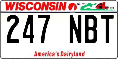 WI license plate 247NBT
