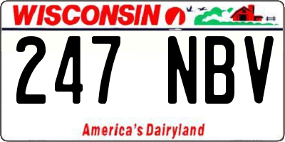WI license plate 247NBV