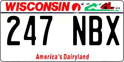 WI license plate 247NBX