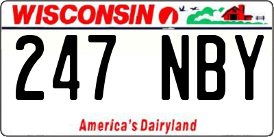 WI license plate 247NBY