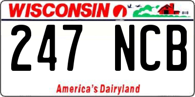 WI license plate 247NCB