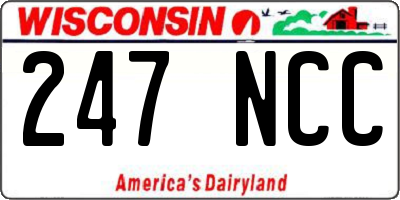 WI license plate 247NCC