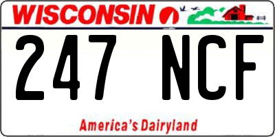 WI license plate 247NCF