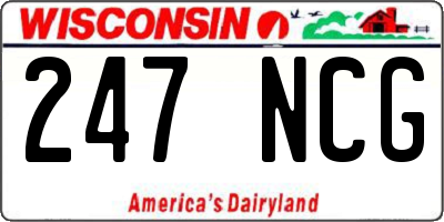 WI license plate 247NCG