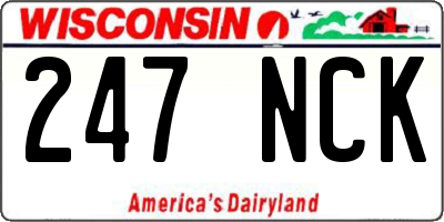 WI license plate 247NCK
