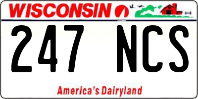 WI license plate 247NCS