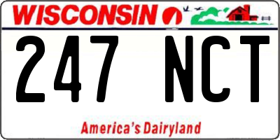 WI license plate 247NCT