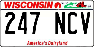 WI license plate 247NCV
