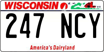 WI license plate 247NCY