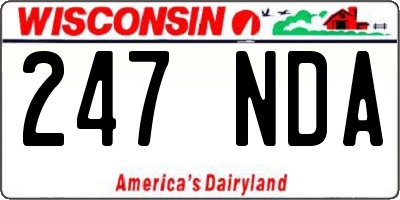 WI license plate 247NDA