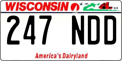 WI license plate 247NDD