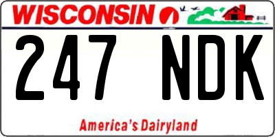 WI license plate 247NDK