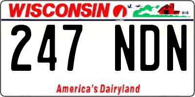 WI license plate 247NDN