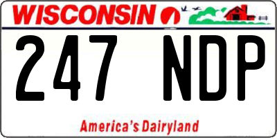 WI license plate 247NDP