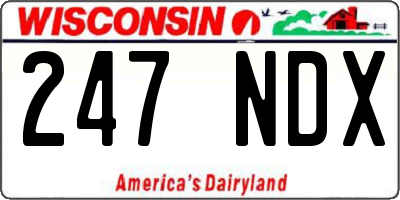 WI license plate 247NDX