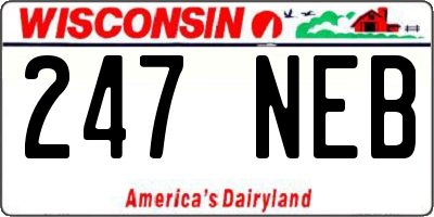 WI license plate 247NEB