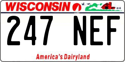WI license plate 247NEF