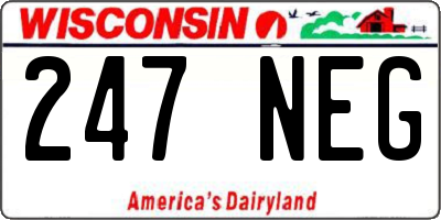 WI license plate 247NEG