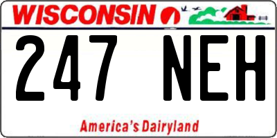 WI license plate 247NEH