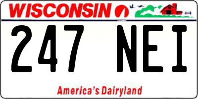 WI license plate 247NEI