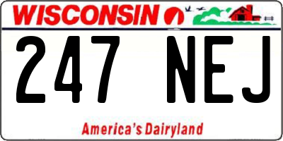 WI license plate 247NEJ