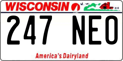 WI license plate 247NEO