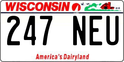WI license plate 247NEU