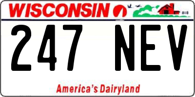WI license plate 247NEV