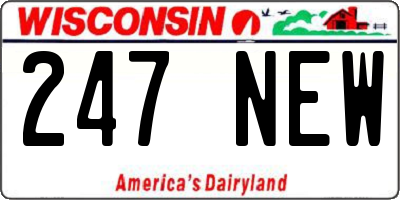 WI license plate 247NEW