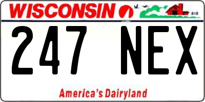 WI license plate 247NEX
