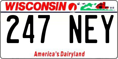 WI license plate 247NEY