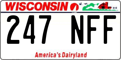 WI license plate 247NFF