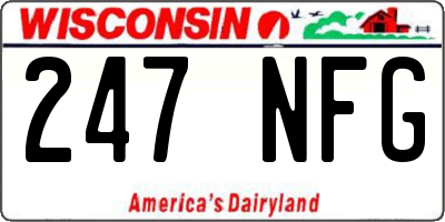 WI license plate 247NFG