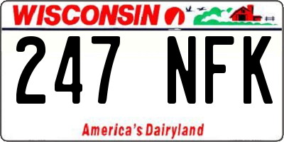 WI license plate 247NFK