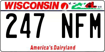 WI license plate 247NFM