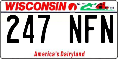 WI license plate 247NFN