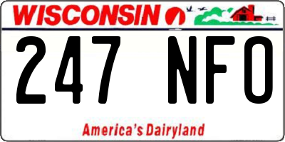 WI license plate 247NFO